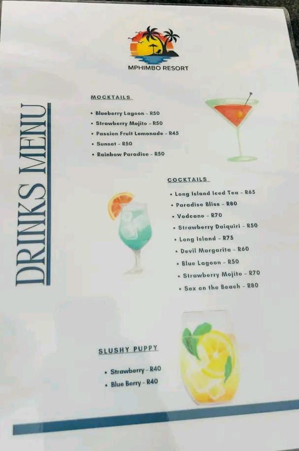 Drinks Menu